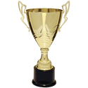 Gold 16 3/4" Completed Metal Cup Trophy on Plastic Base