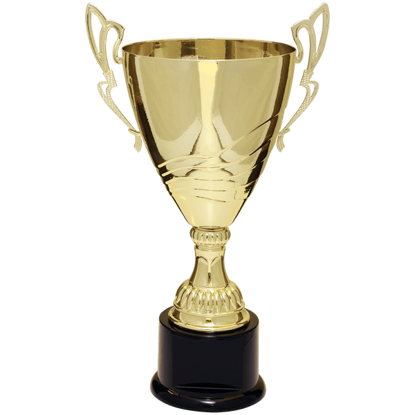 Gold 16 3/4" Completed Metal Cup Trophy on Plastic Base