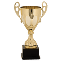 Gold 3 13" Completed Metal Cup Trophy on Plastic Base