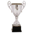 Silver 3 13" Completed Metal Cup Trophy on Plastic Base