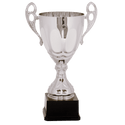 Silver 15 3/4" Completed Metal Cup Trophy on Plastic Base