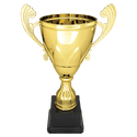 Gold 11" Completed Metal Cup on Plastic Base