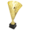 Gold 15 1/2" Metal Flag Cup on Plastic Base
