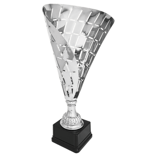 Silver 19 1/2" Metal Flag Cup on Plastic Base