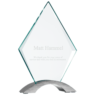 7 1/4" Diamond Cosmic Glass with Silver Base