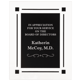 7" x 9" Solid Black Acrylic Clear Plaq