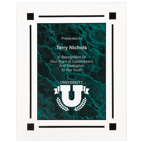 Green 8" x 10" Marble Acrylic Plaq