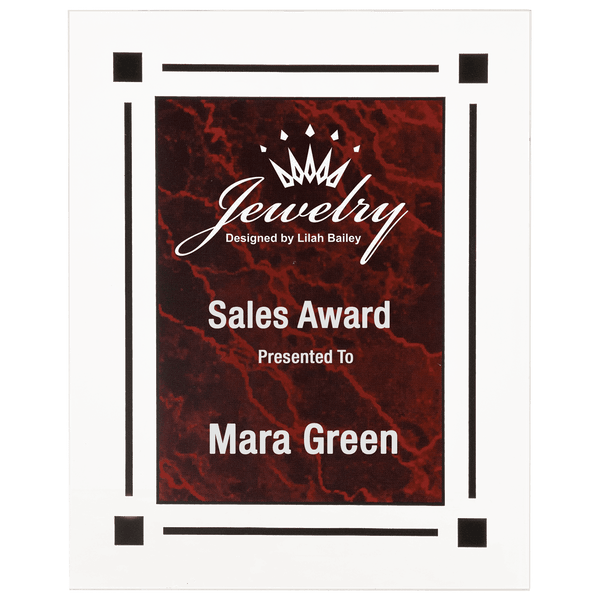 Red 8" x 10" Marble Acrylic Plaq