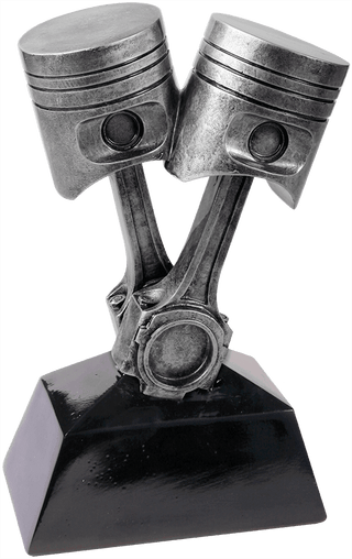 7" Antique Silver Piston Resin
