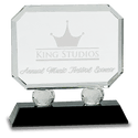 Black 6" Rectangle Crystal on Pedestal Base