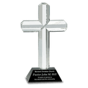 Black 8 1/2" Crystal Cross on Pedestal Base