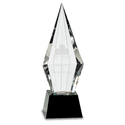 Black 9 1/2" Obelisk Facet Crystal on Pedestal Base