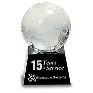 3" Crystal Globe on Black Base