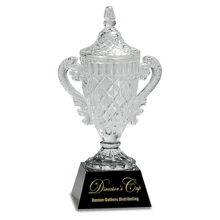 12 3/4" Crystal Cup on Black Pedestal Base