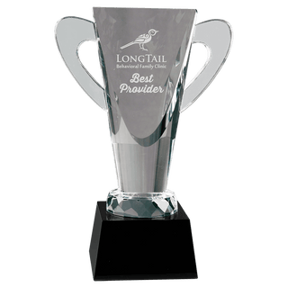 9" Crystal Cup on Black Pedestal Base