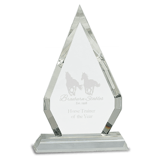 8 1/2" Crystal Diamond on Clear Pedestal Base