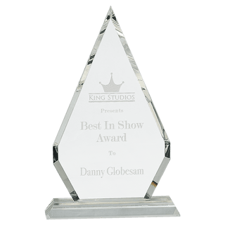 10 3/4" Crystal Diamond on Clear Pedestal Base