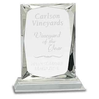 6 1/4" Crystal Rectangle on Clear Base