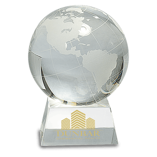 5 1/2" Crystal Globe on Clear Base