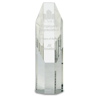 7 1/2" Clear Octagon Slant-Top Crystal Tower