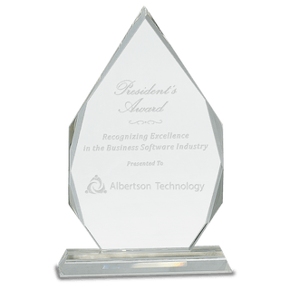 10 1/2" Crystal Diamond on Clear Pedestal Base