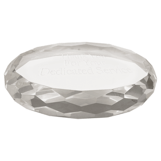 4" x 2 3/4" Clear Oval Crystal Paperweight
