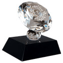 Black 3 1/2" Crystal Diamond on Pedestal Base