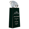 Black 7 3/4" Crystal Diamond on Crystal Pedestal