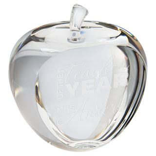 3 3/4" Crystal Apple with Flat Face