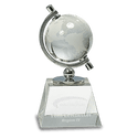 Clear 6" Crystal Spinning Globe on Base