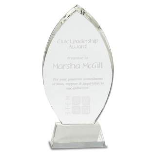10 1/4" Crystal Oval on Clear Base