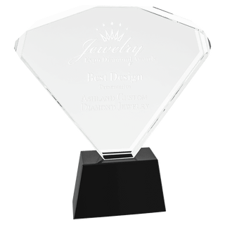 8 3/4" Crystal Fan with Black Base