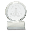 Clear 5" Round Facet Crystal on Pedestal Base