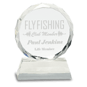 Clear 2 5" Round Facet Crystal on Pedestal Base