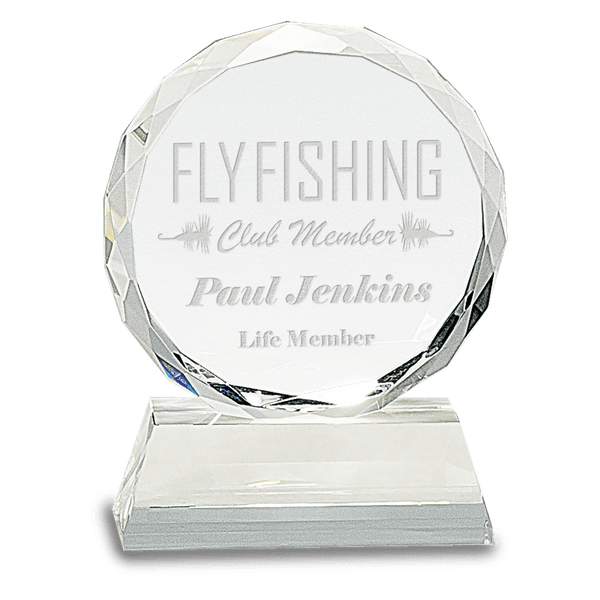 Clear 2 5" Round Facet Crystal on Pedestal Base