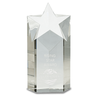 8" Clear Crystal Star Column