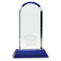 Clear Crystal Dome on Blue 9 1/4" Pedestal Base
