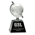 Black 6" Crystal Spinning Globe on Base
