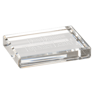 4" x 3" Crystal Rectangle Paperweight