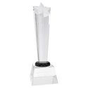 Clear 10" Crystal Rising Star with Base