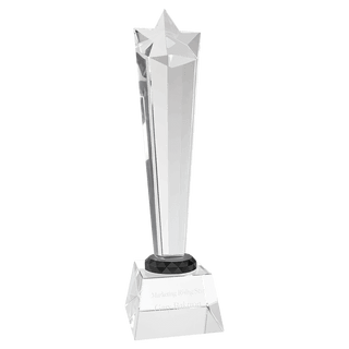 Clear 11 3/4" Crystal Rising Star with Base