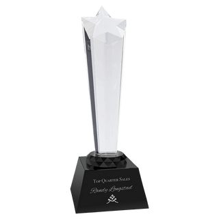 Black 9" Crystal Rising Star with Base