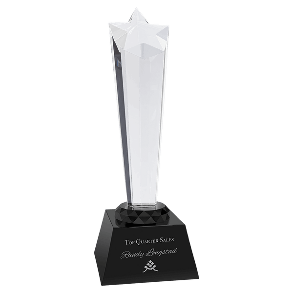 Black 9" Crystal Rising Star with Base
