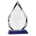 Blue 10" Diamond Crystal on Pedestal Base