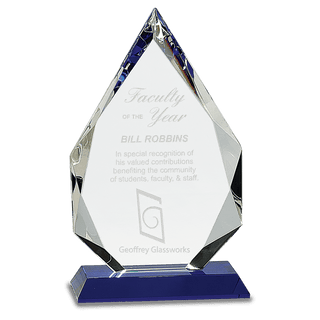 Blue 10" Diamond Crystal on Pedestal Base