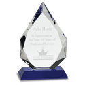 Blue 8" Diamond Crystal on Pedestal Base