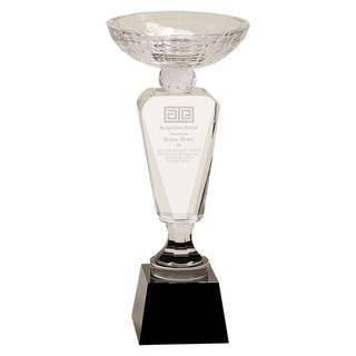 12" Clear Crystal Cup with Black Pedestal Base