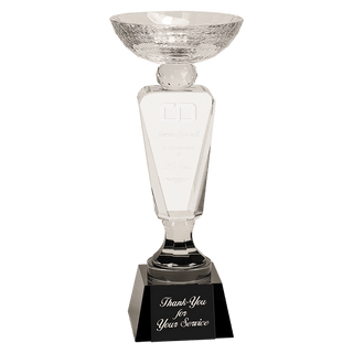 11" Clear Crystal Cup with Black Pedestal Base