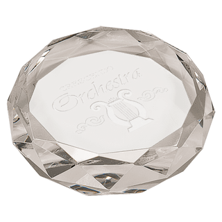 3" Clear Round Crystal Paperweight