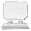 Clear 6" Rectangle Crystal on Pedestal Base